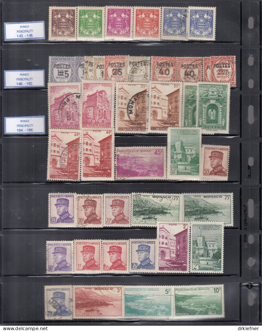 MONACO  Aus 143-186, 53 Marken, Gestempelt, Auch Ungebraucht *, 1937-1938 - Used Stamps