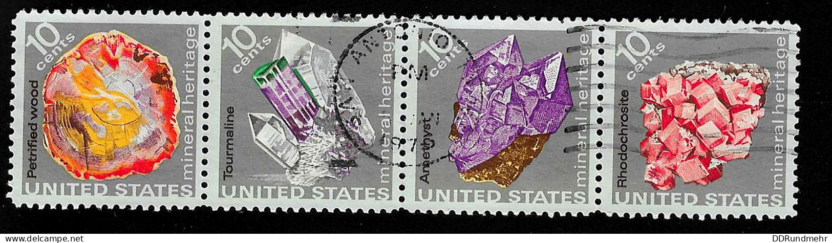 1974 Minerals Michel US 1145 - 1148 Stamp Number US 1540 - 1543 Yvert Et Tellier US 1025 - 1028 Used - Used Stamps