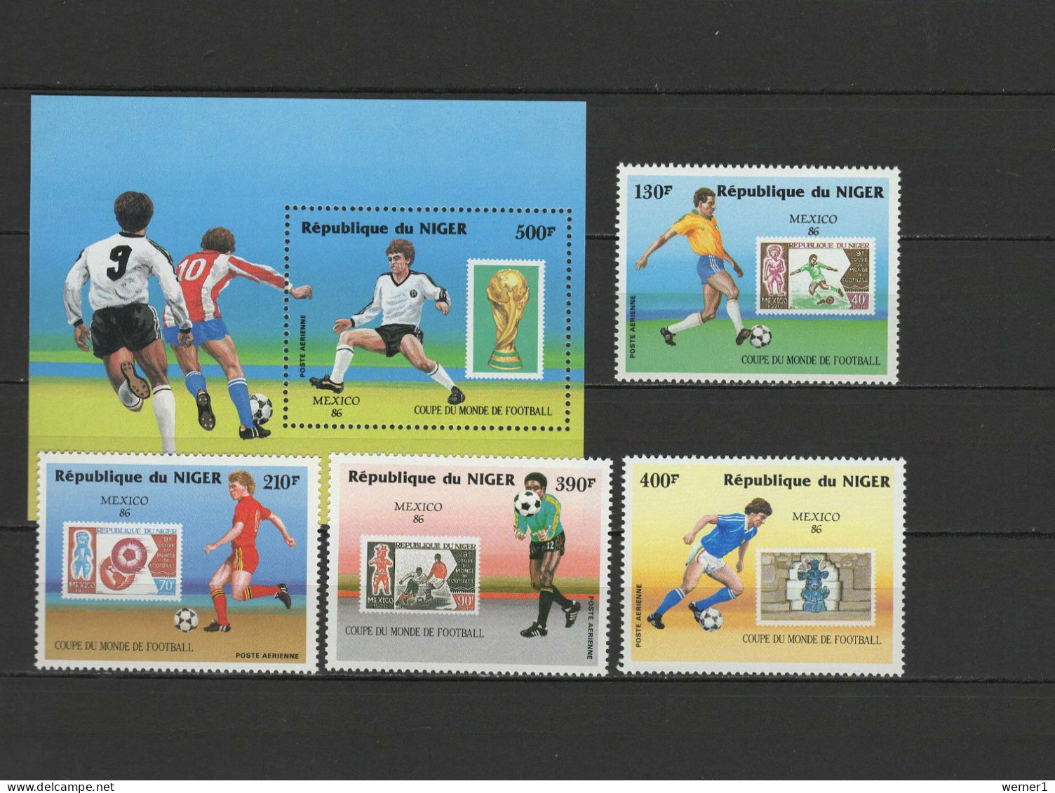 Niger 1986 Football Soccer World Cup Set Of 4 + S/s MNH - 1986 – Mexiko