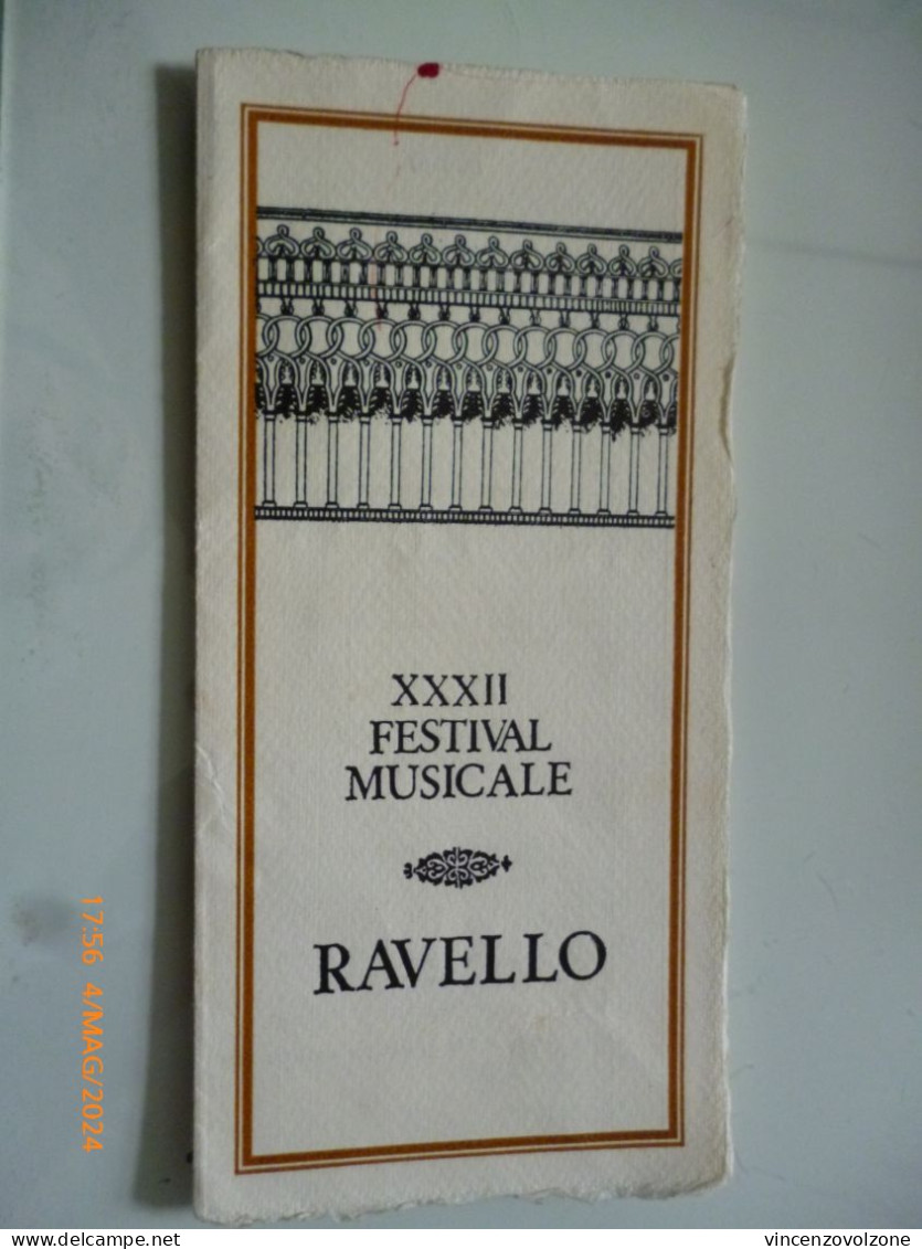Programma "XXXII FESTIVAL MUSICALE RAVELLO 1984" - Programas