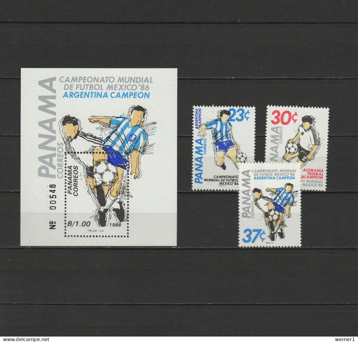 Panama 1986 Football Soccer World Cup Set Of 3 + S/s MNH - 1986 – Mexico