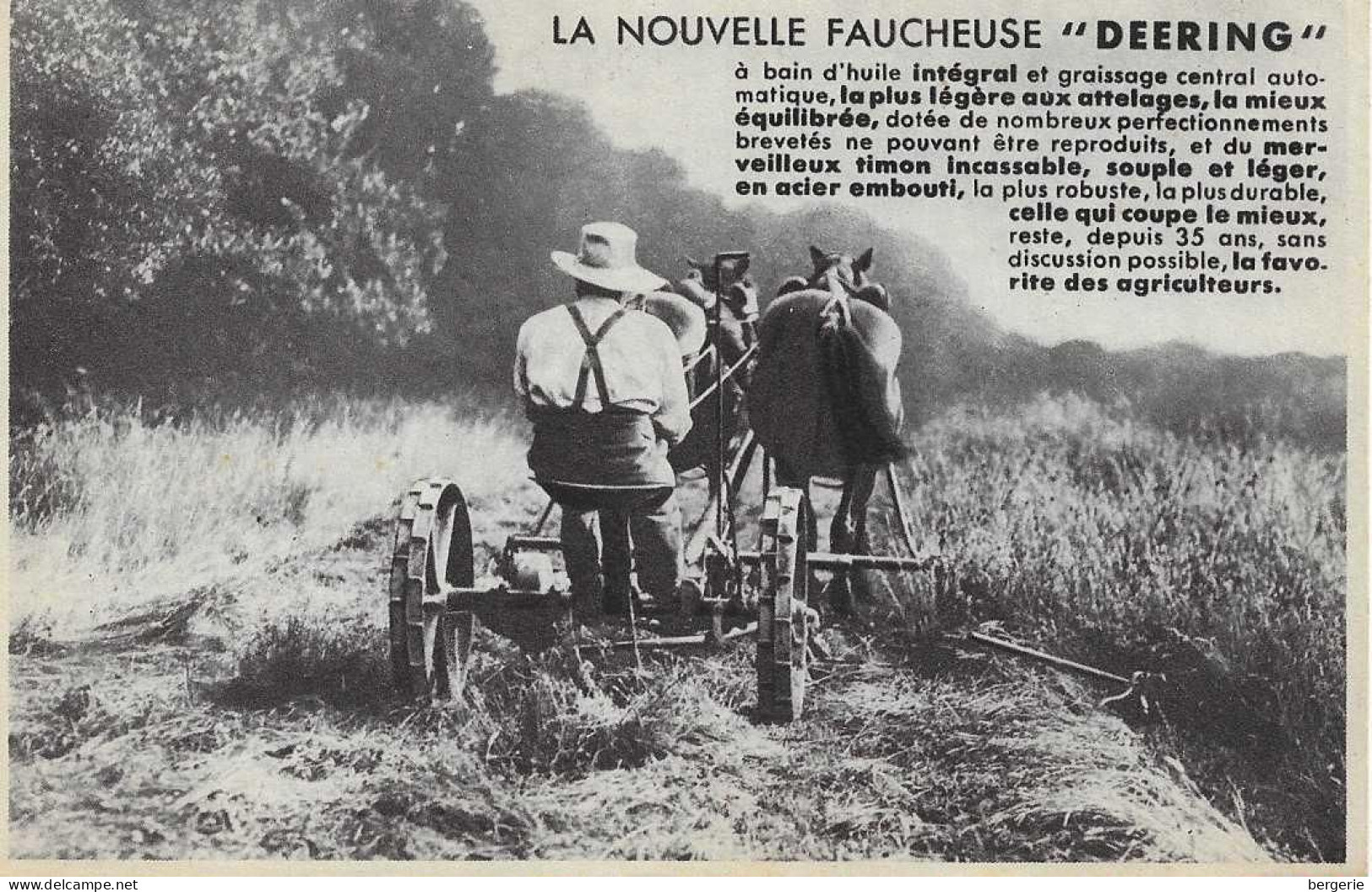 C/280      Publicité -  Agriculture       -    La  Nouvelle Faucheuse    " DEERING " - Pubblicitari