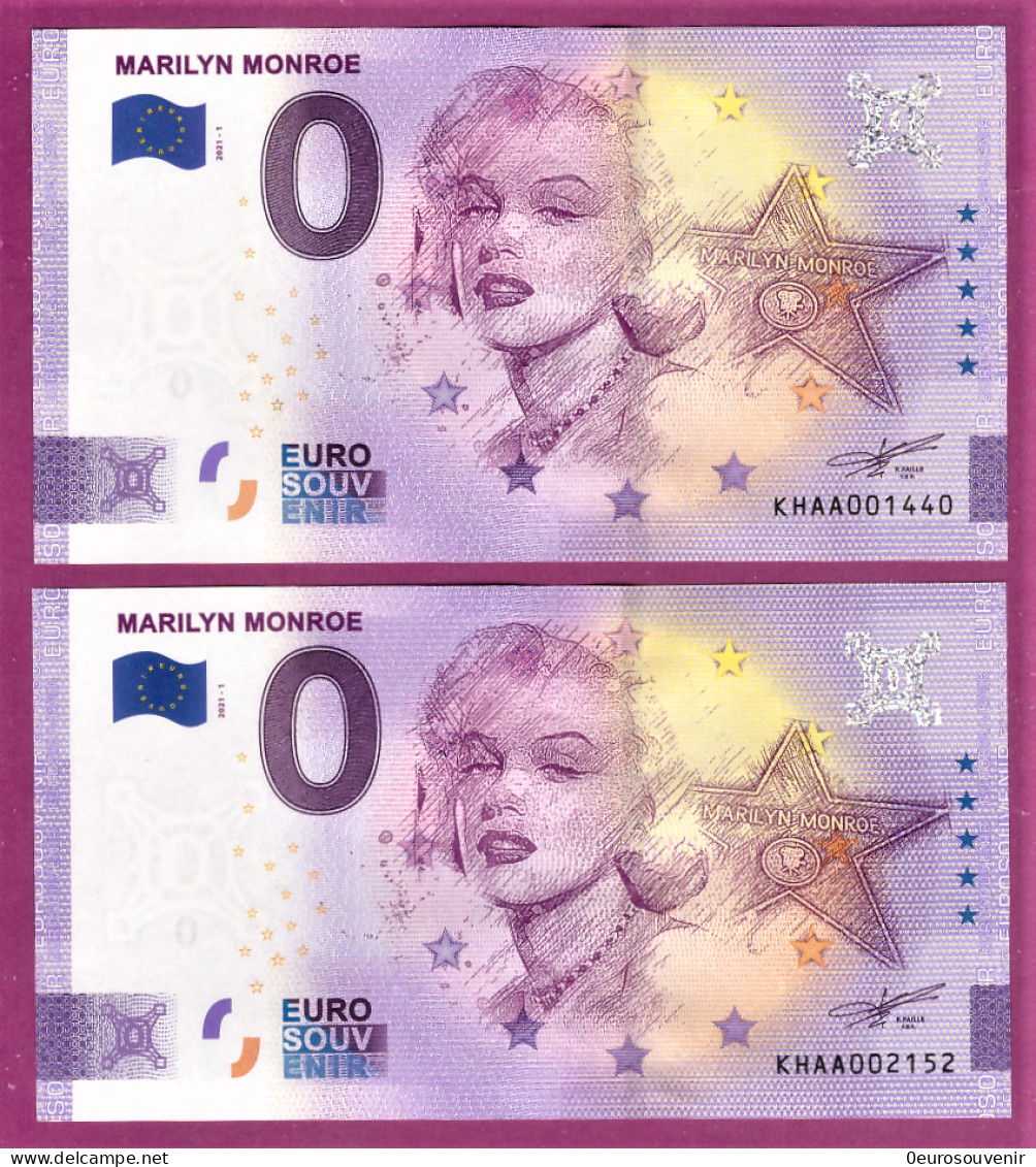 0-Euro KHAA 2021-1 MARILYN MONROE Set NORMAL + ANNIVERSARY - Private Proofs / Unofficial