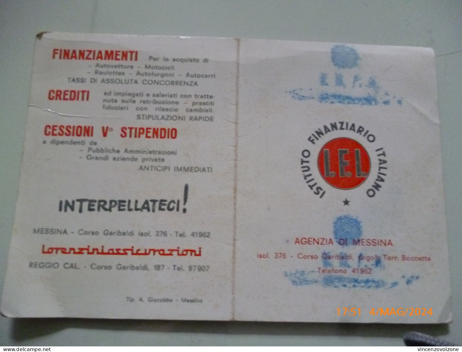 Calendario Pieghevole Pubblicitario "ISTITUTO FINANZIARIO ITALIANO I.F.I. 1973" - Petit Format : 1971-80