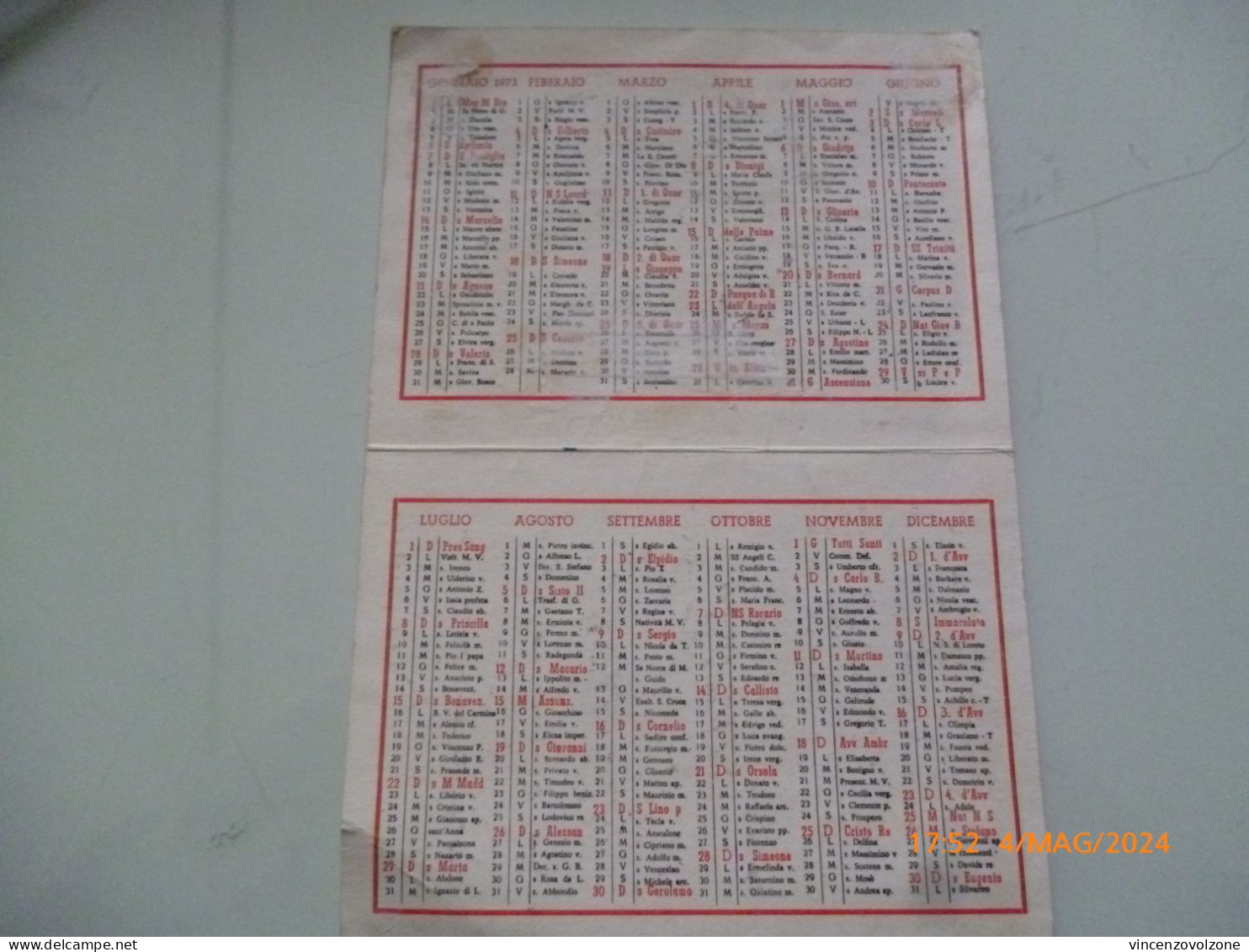 Calendario Pieghevole Pubblicitario "ISTITUTO FINANZIARIO ITALIANO I.F.I. 1973" - Petit Format : 1971-80