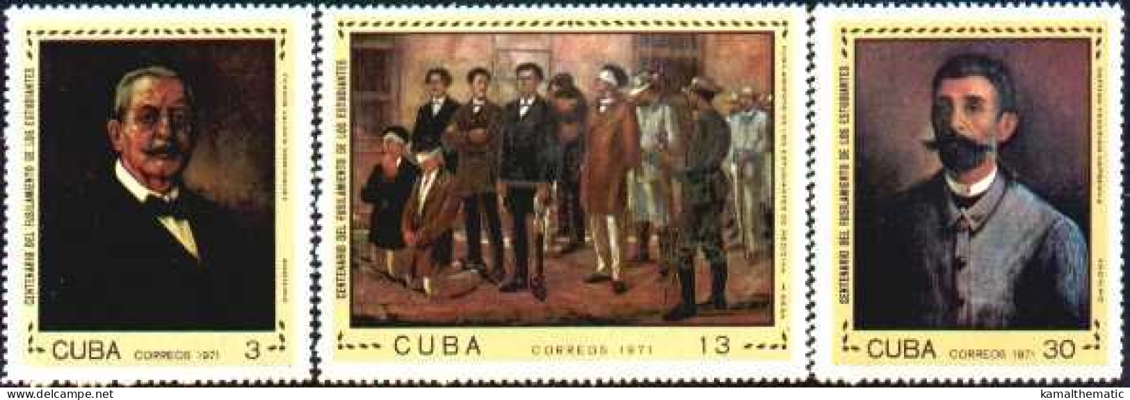 Cuba 1971 MNH 3v, Execution Of Medical Students In Havana, Medicine, Health - Other & Unclassified