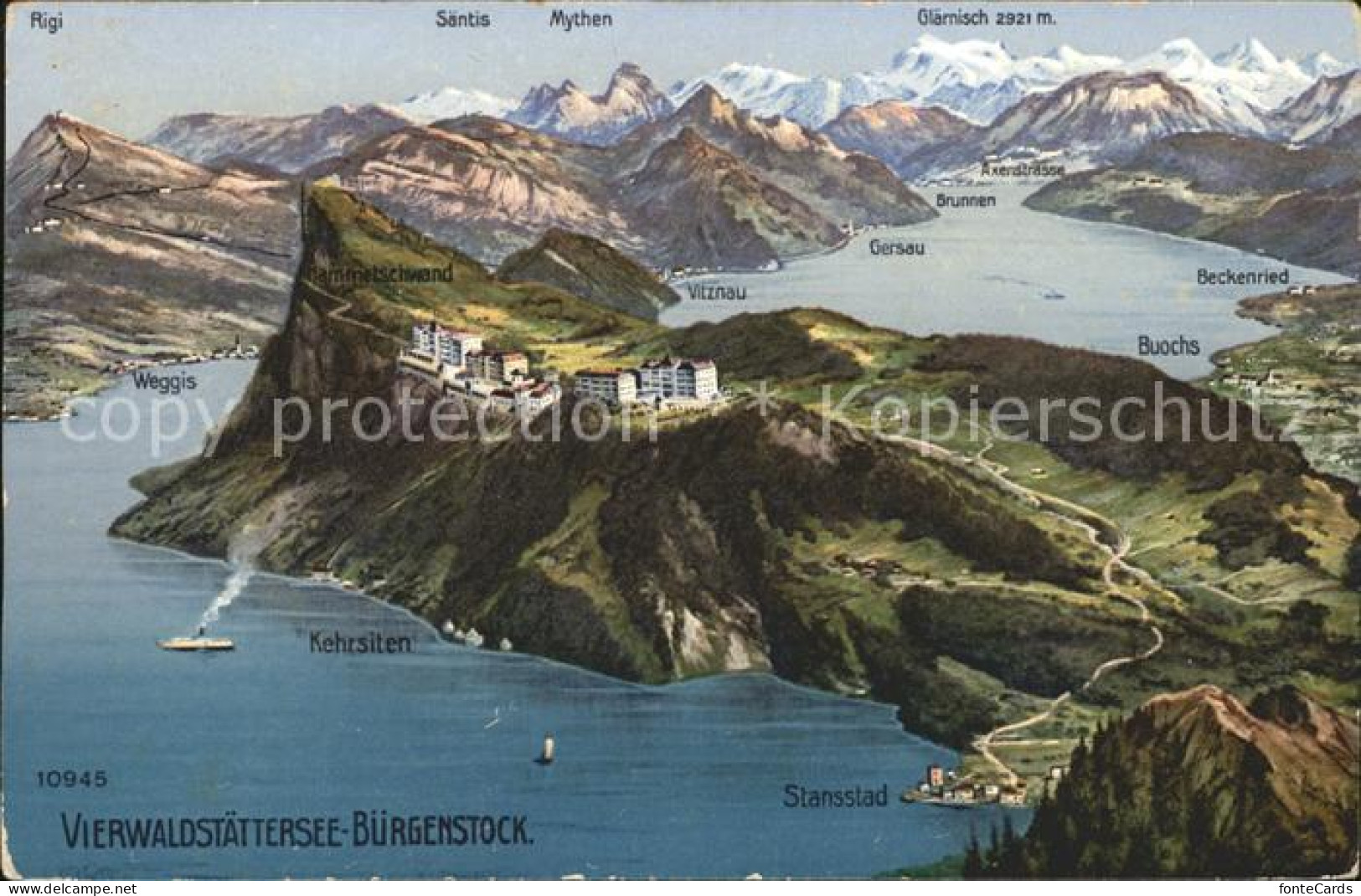 11739284 Vierwaldstaettersee SZ Panorama Kehrsiten Gersau Rigi Vierwaldstaetters - Altri & Non Classificati