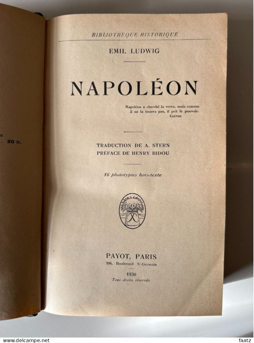 Emil Ludwig - Napoléon + Guillaume II (2 Ouvrages 1930) - 1901-1940