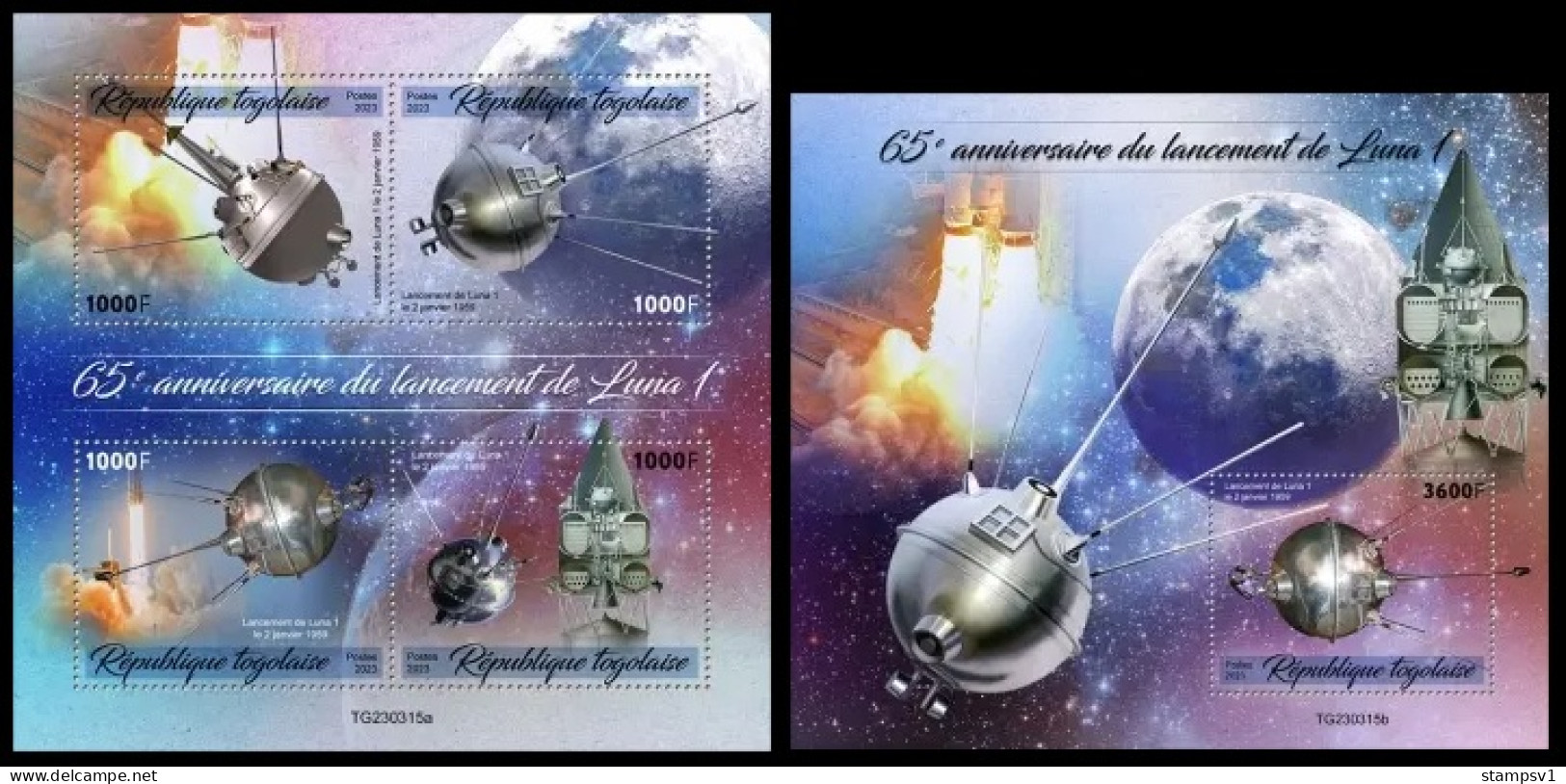 Togo  2023 65th Anniversary Of The Launch Of Luna 1. (315) OFFICIAL ISSUE - Afrika