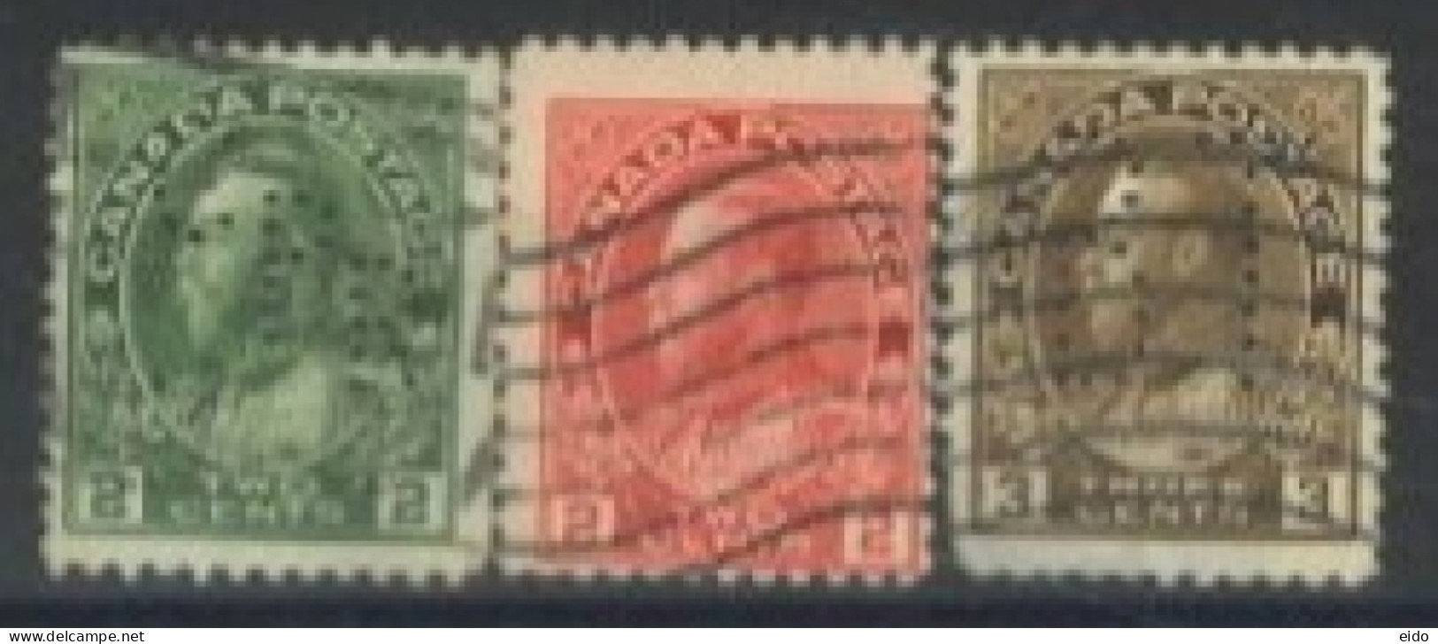 CANADA - 1912/22, KING GEORGE V STAMPS SET OF 3, USED. - Gebruikt