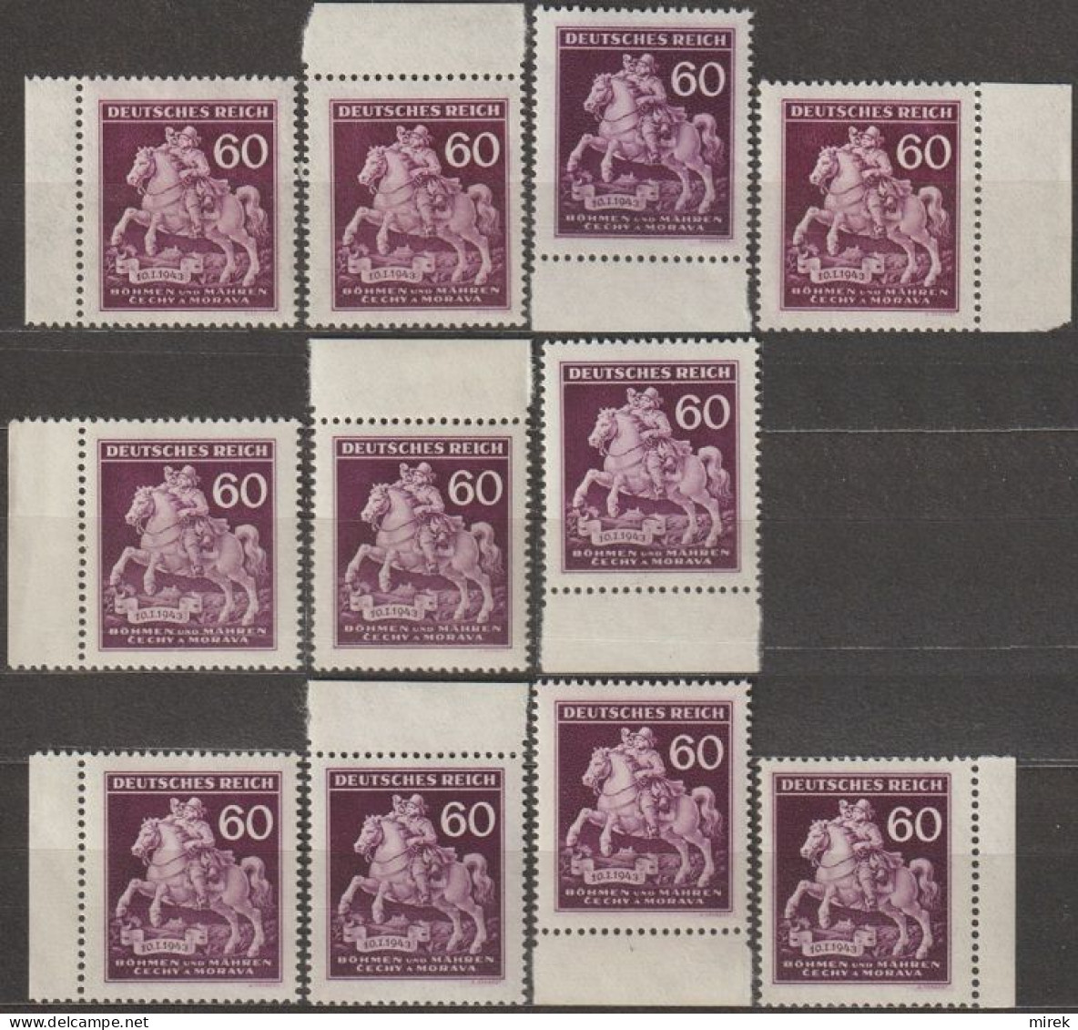 02/ Pof. 102, Basic Colors; Almost Complete Border Stamps - Neufs