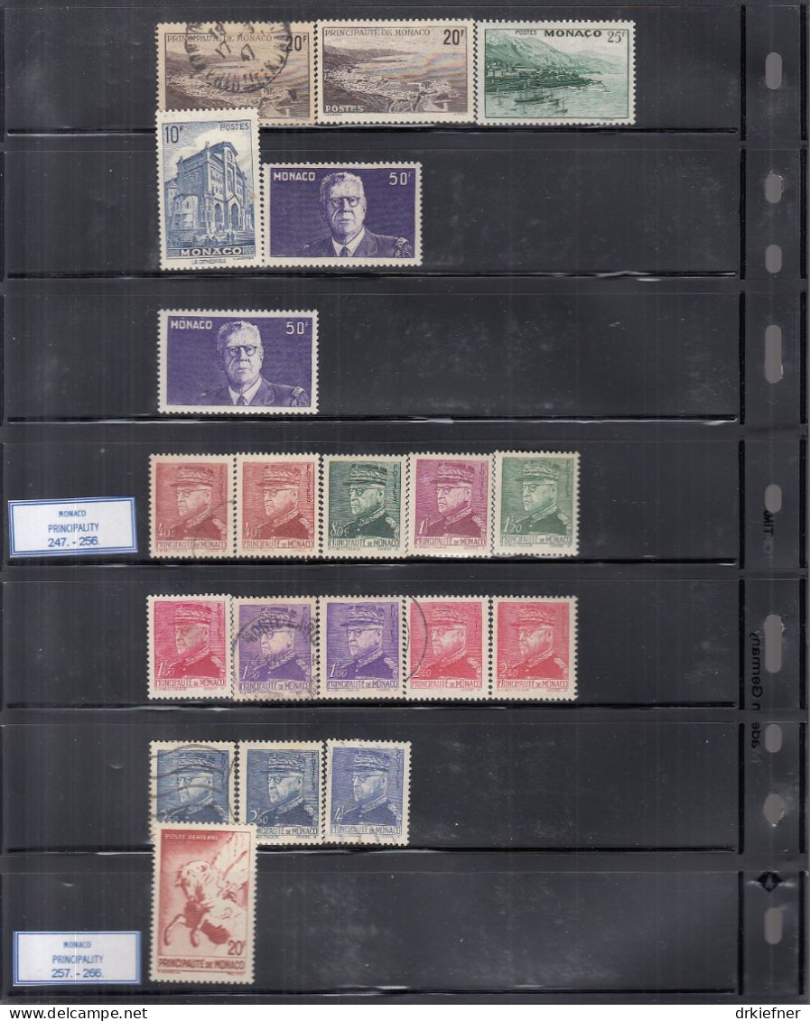 MONACO  Aus 244-270, 20 Marken, Gestempelt, Auch Ungebraucht *, 1940-1942 - Used Stamps