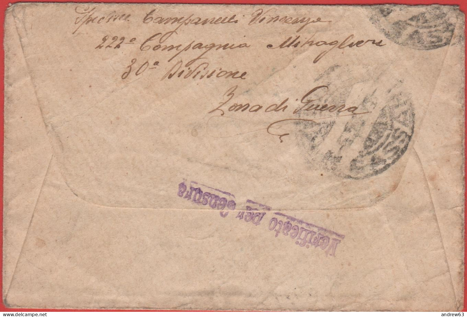 ITALIA - Storia Postale Regno - 1917 - 20c Segnatasse - Verificato Per Censura - Viaggiata Da Posta Militare Per Nuoro - Postage Due