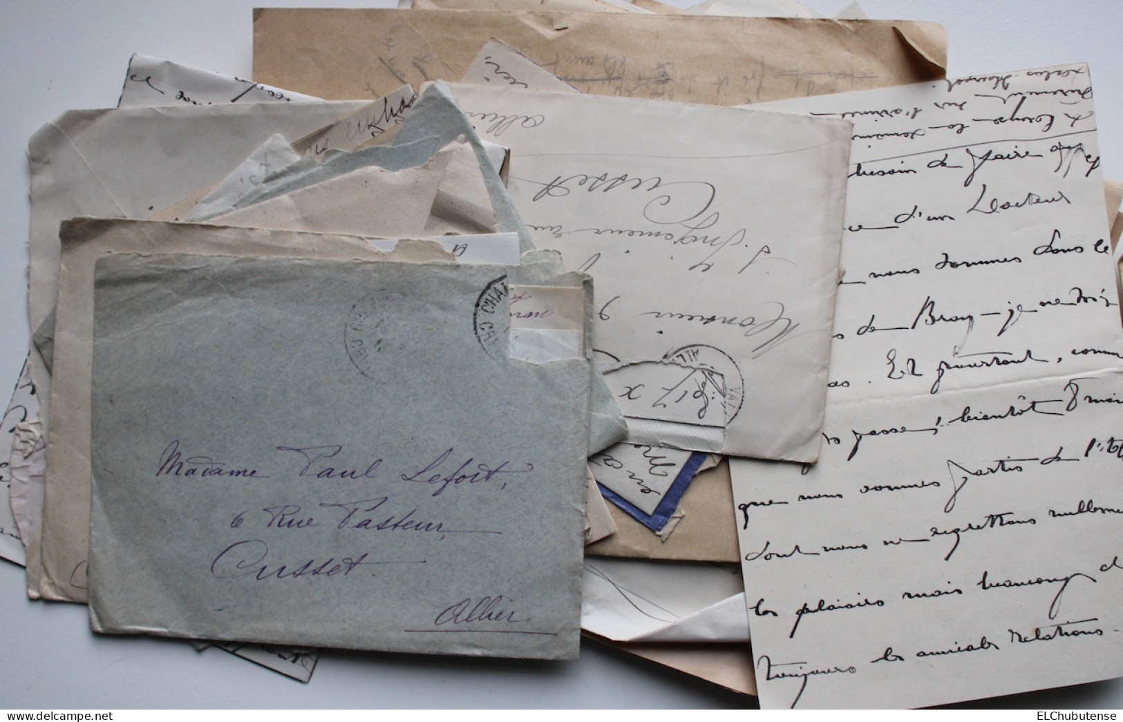 Gros Lot Correspondance Lettres Civils Famille Allier Grande Guerre 14-18 WW1 - Historical Documents