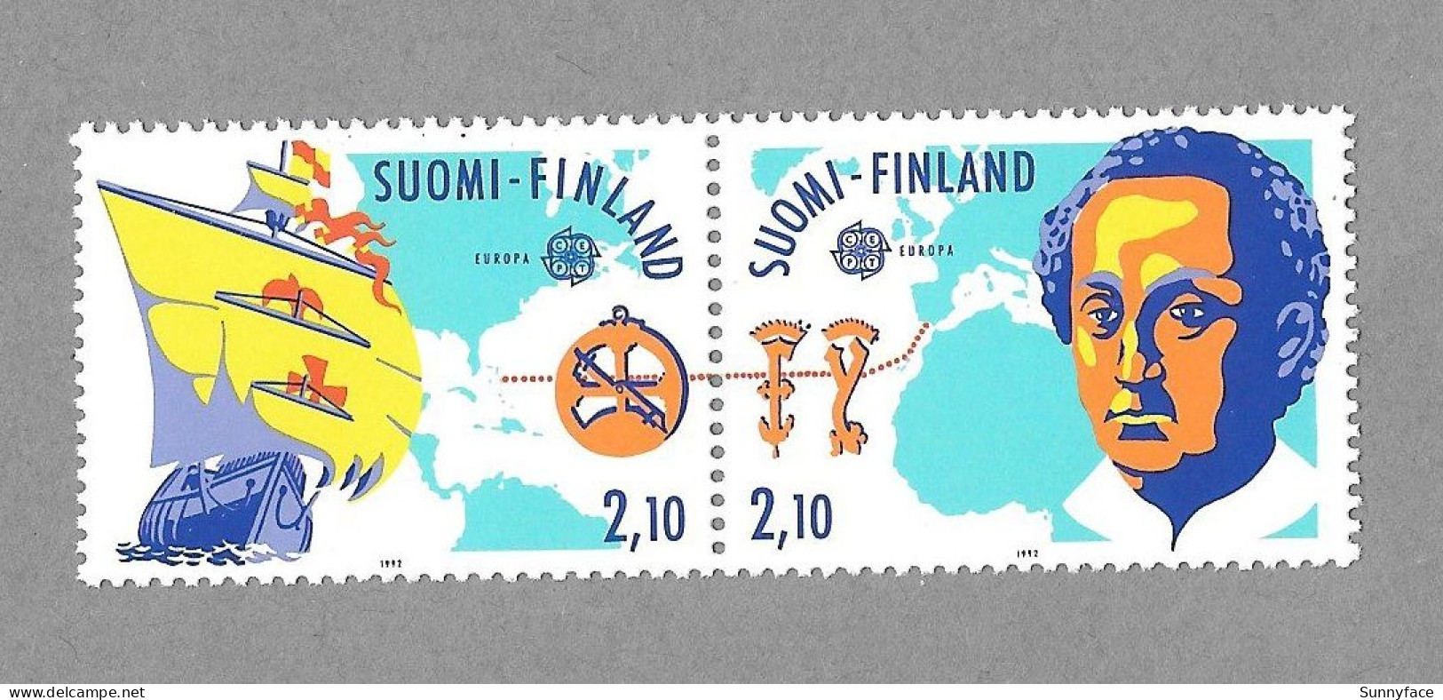 1992 Europa Cept Discovery Of America Pair C. Kolumbus Finland Finnland Finlande - Mint Never Hinged Postfrisch Neufs - Unused Stamps