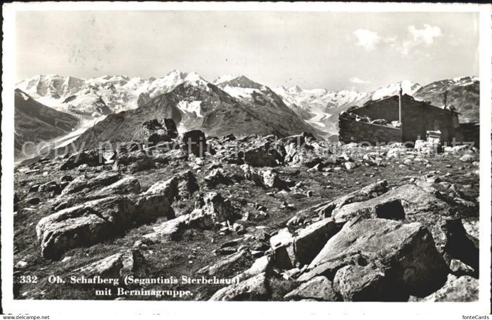 11738668 Pontresina Ober Schafberg Segantinis Sterbehaus Mit Berninagruppe Pontr - Andere & Zonder Classificatie