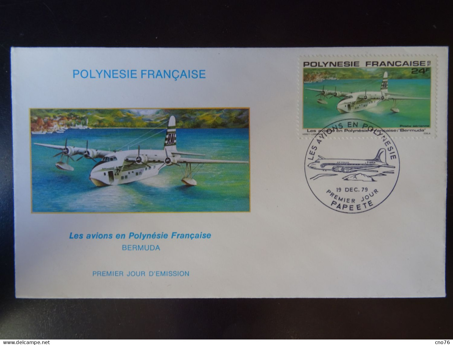Polynésie Française Les Avions En Polynésie Bermuda Oblitération EPJ Papeete 17 Décembre 1979 - Oceanía