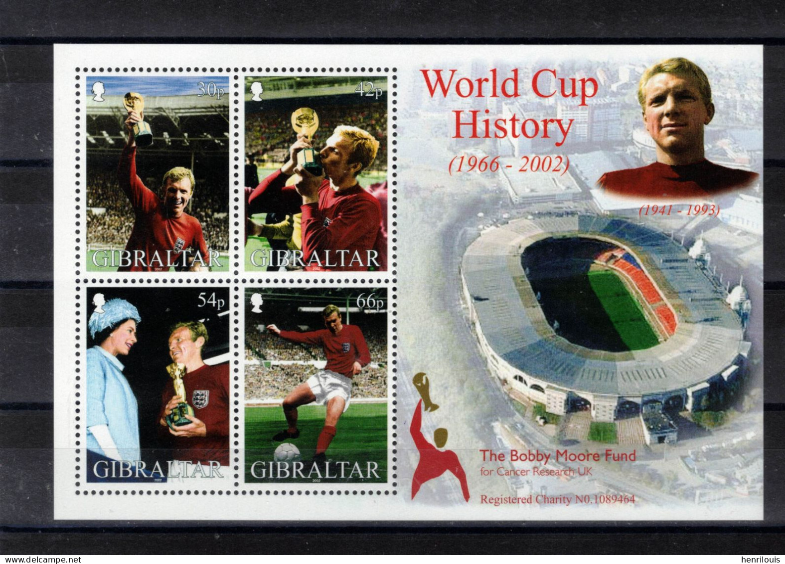 GRANDE BRETAGNE    Timbres Neufs ** De 2002  ( Ref 4929 )  Sport - Football- Coupe Du Monde - Blocs-feuillets