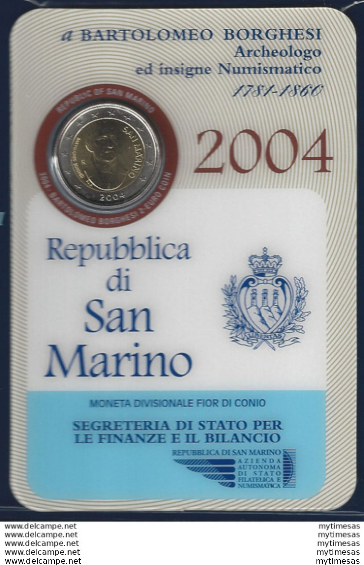 2004 San Marino € 2,00 Bartolomeo Borghesi FDC - BU - San Marino