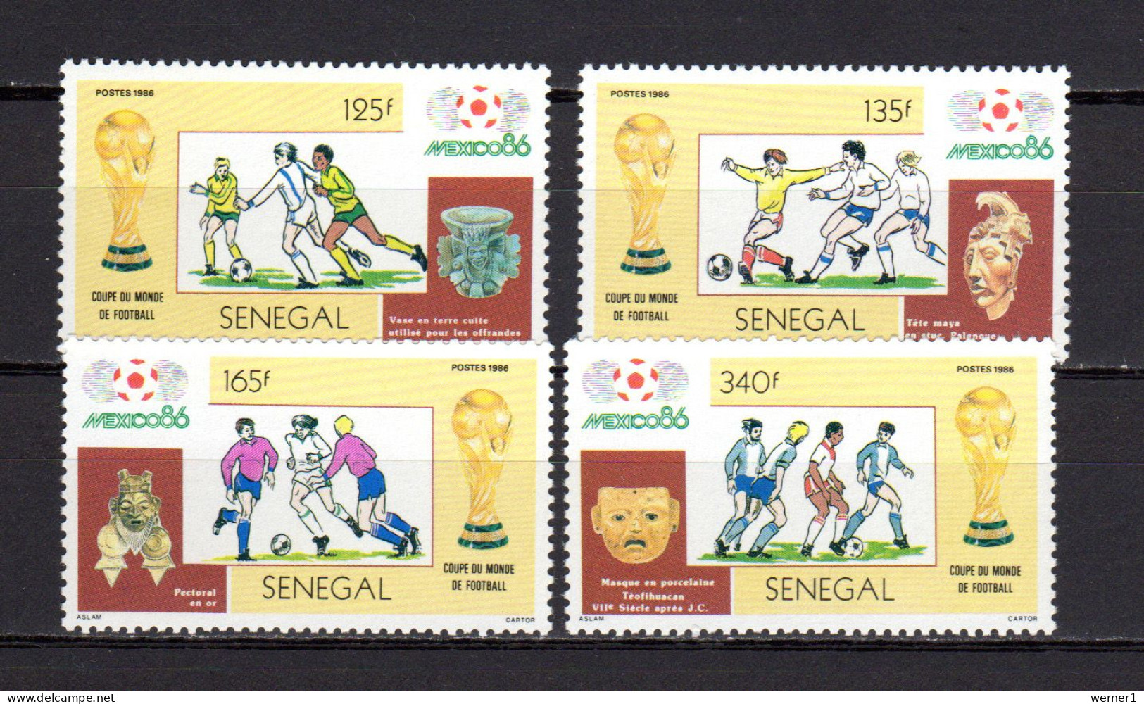 Senegal 1986 Football Soccer World Cup Set Of 4 MNH - 1986 – Mexiko