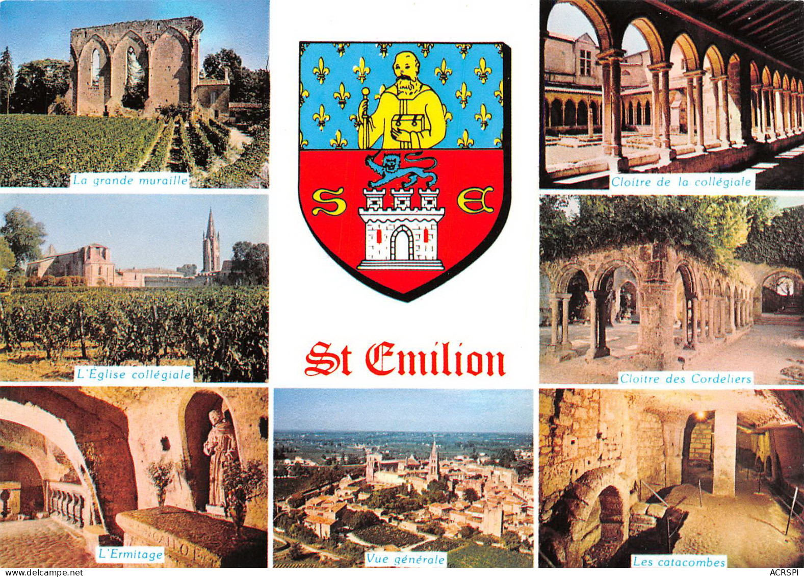 SAINT EMILION  Blason Et Multivue 13 (scan Recto Verso)MG2803 - Saint-Emilion