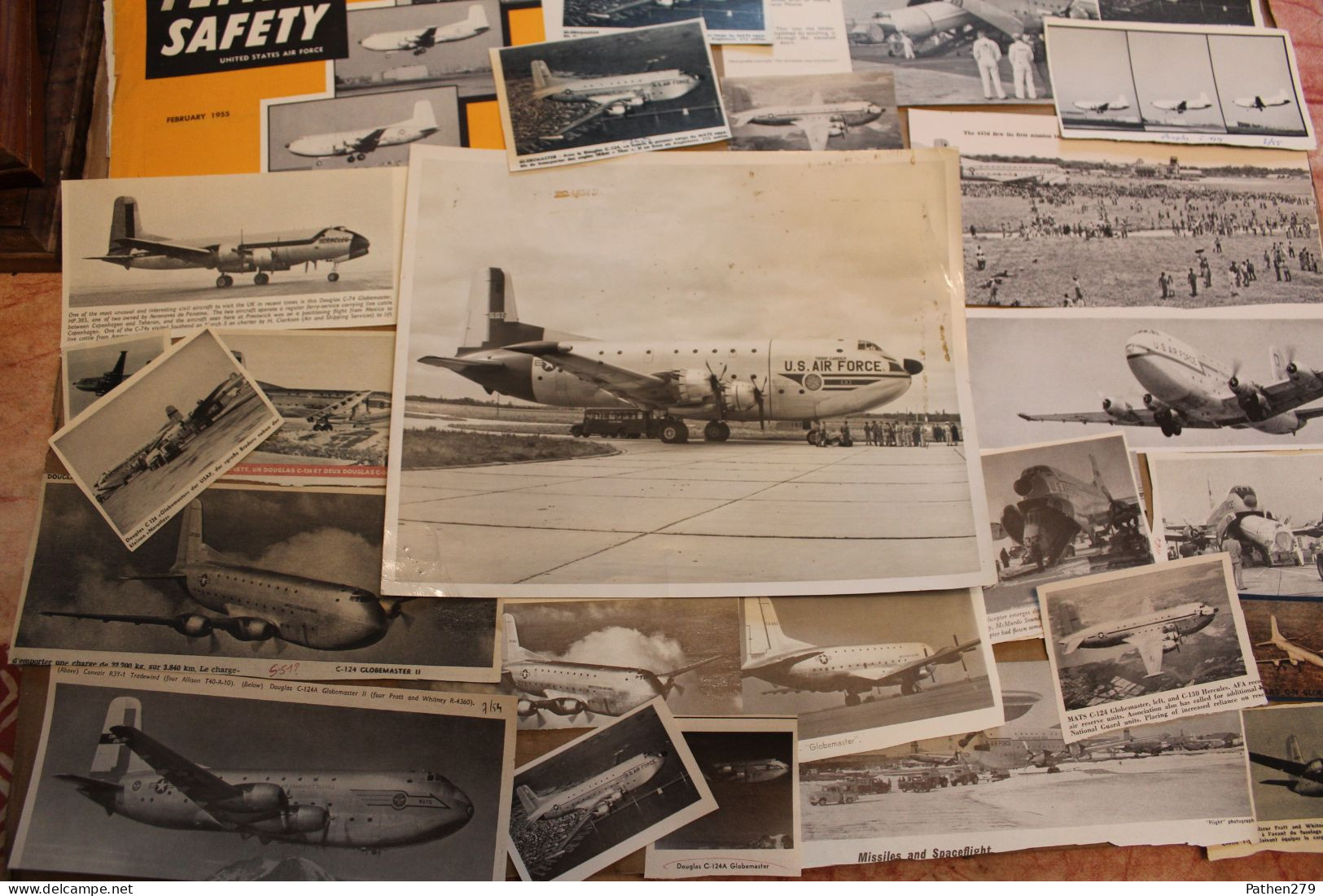 Lot De 106g D'anciennes Coupures De Presse Et Photo De L'aéronef Américain Douglas C-124 "Globemaster" - Aviazione