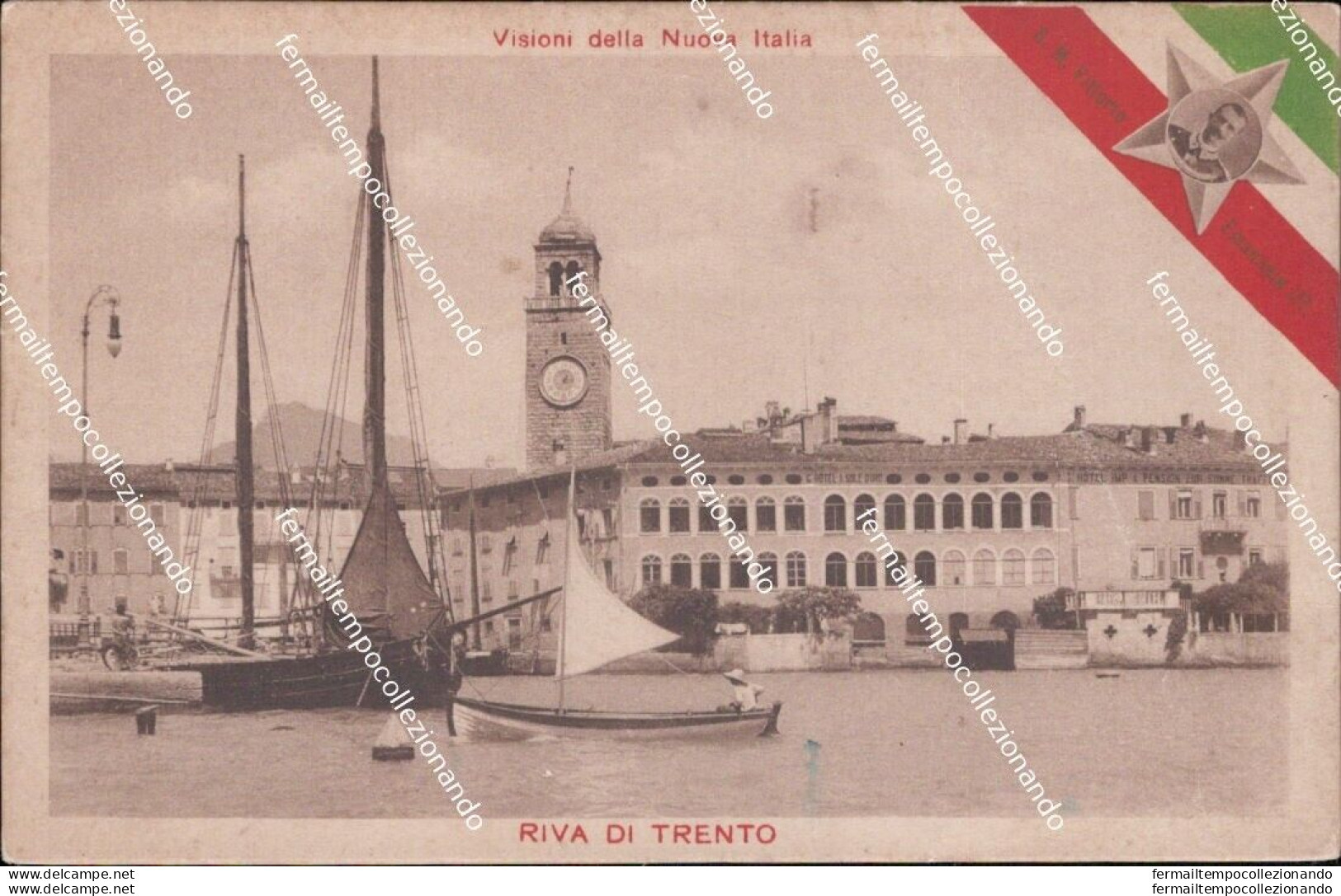 Af848 Cartolina Riva Di Trento Visioni Della Nuova Italia - Trento