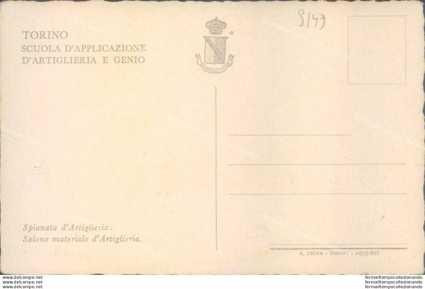 S149 Cartolina Torino Scuola D'applicazione D'artiglieria E Genio - Otros & Sin Clasificación