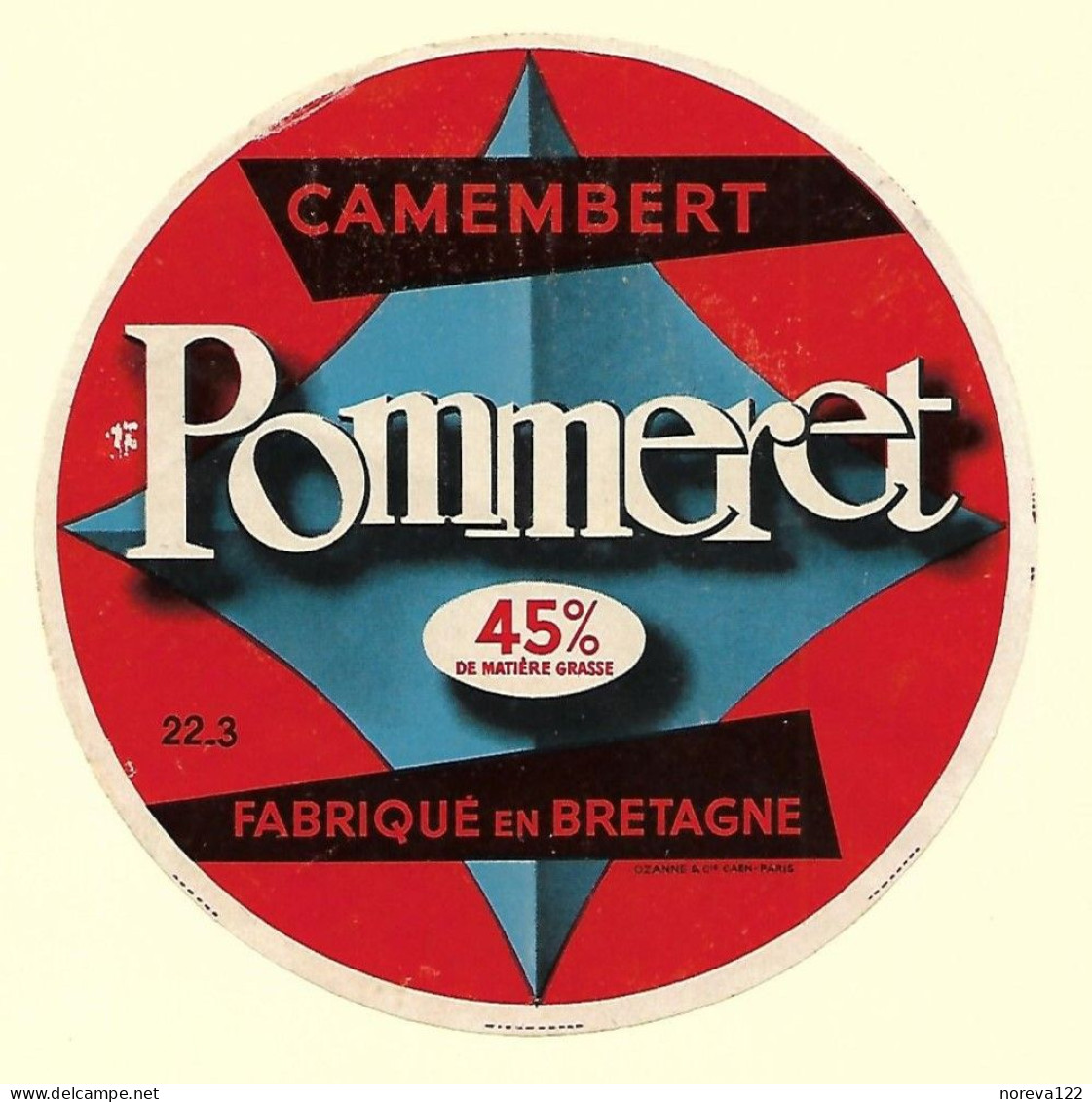ETIQU.CAMEMBERT POMMERET 22-3 Bretagne - Cheese