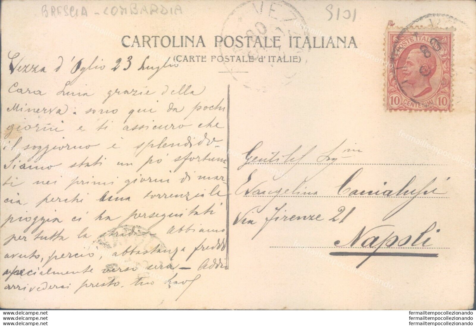 S101 Cartolina Vezza D'oglio Panorama 1908 Provincia Di Brescia - Brescia