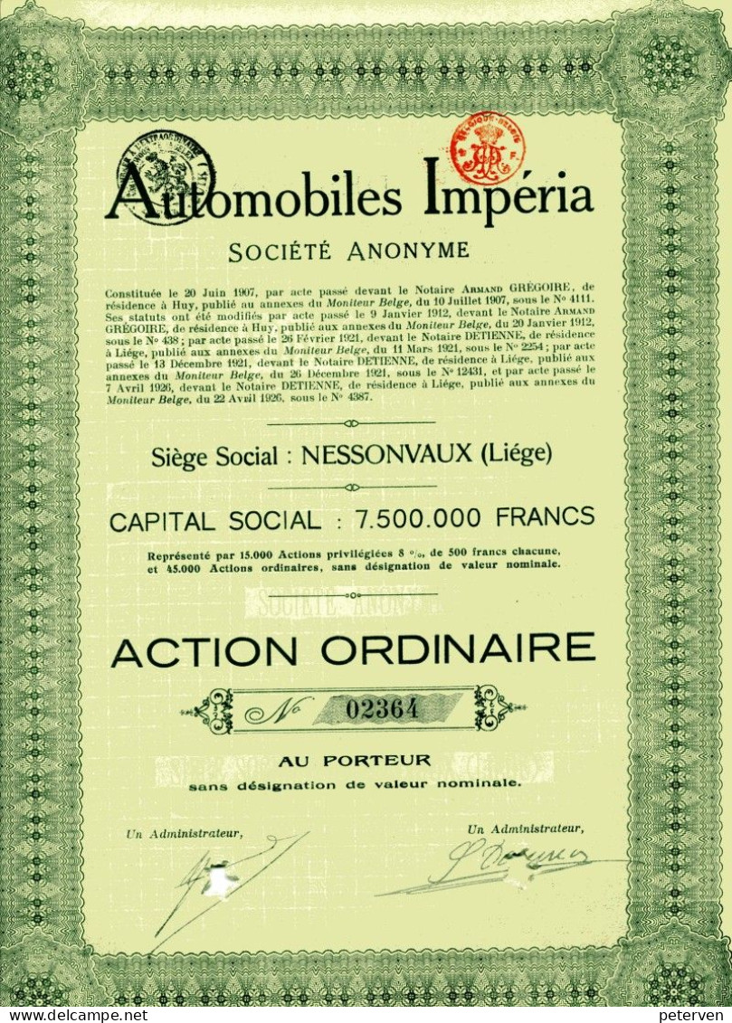 AUTOMOBILES IMPÉRIA - Automovilismo