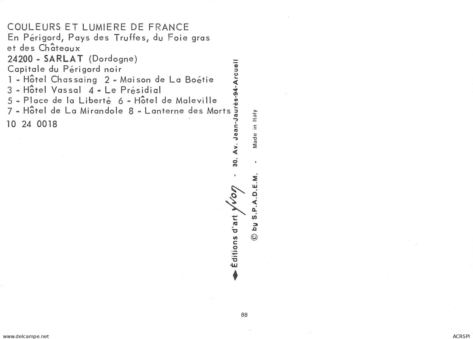 SARLAT  8 Vues De La Cite    10  (scan Recto Verso)MG2828 - Sarlat La Caneda