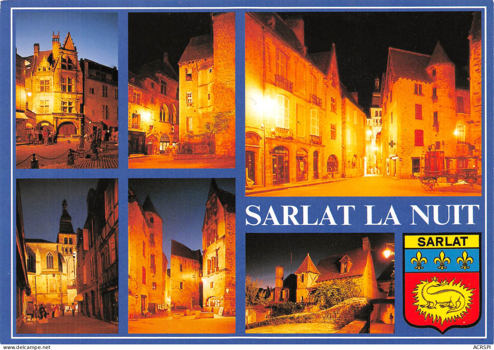 SARLAT Multivues De La Cite Medievale La Nuit   14 (scan Recto Verso)MG2828 - Sarlat La Caneda