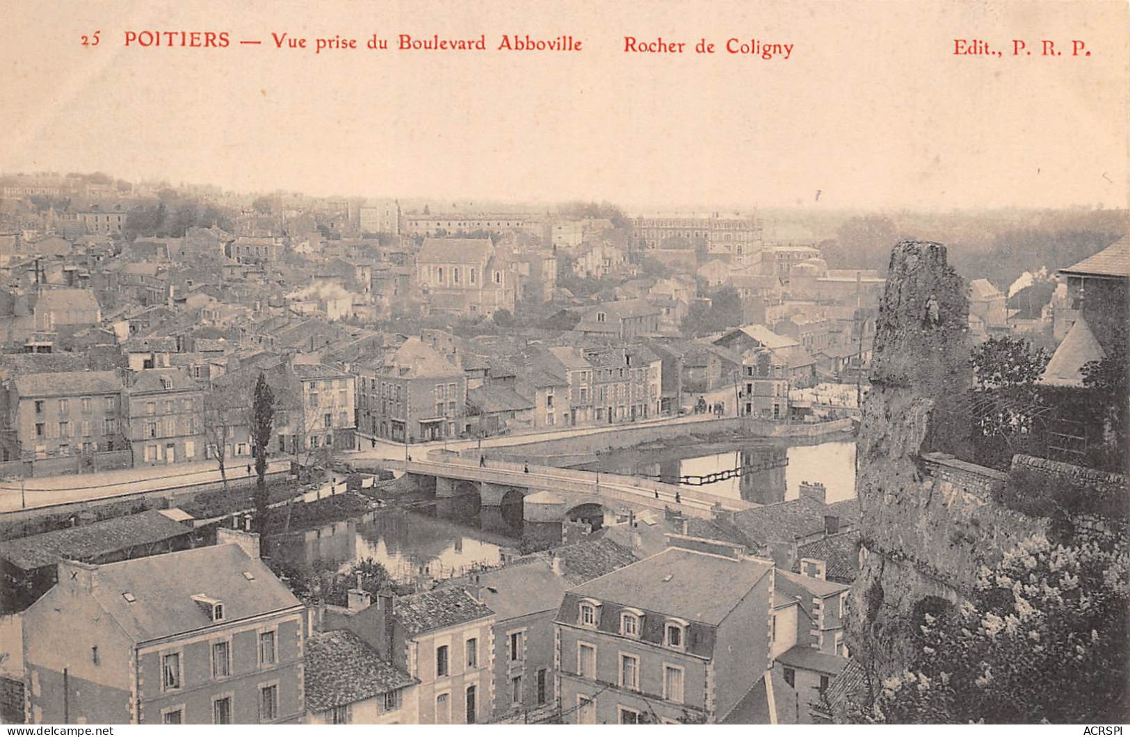 POITIERS Vue Prise Du Boulevard Abboville Rocher De Coligny  12 (scan Recto Verso)MG2828UND - Poitiers