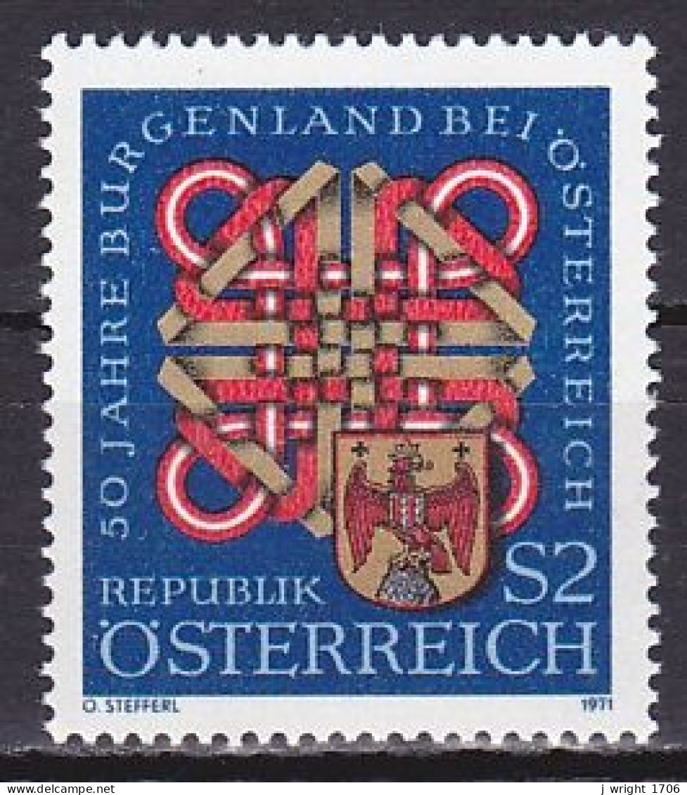 Austria, 1971, Burgenland Joining Austria 50th Anniv, 2s, MNH - Neufs