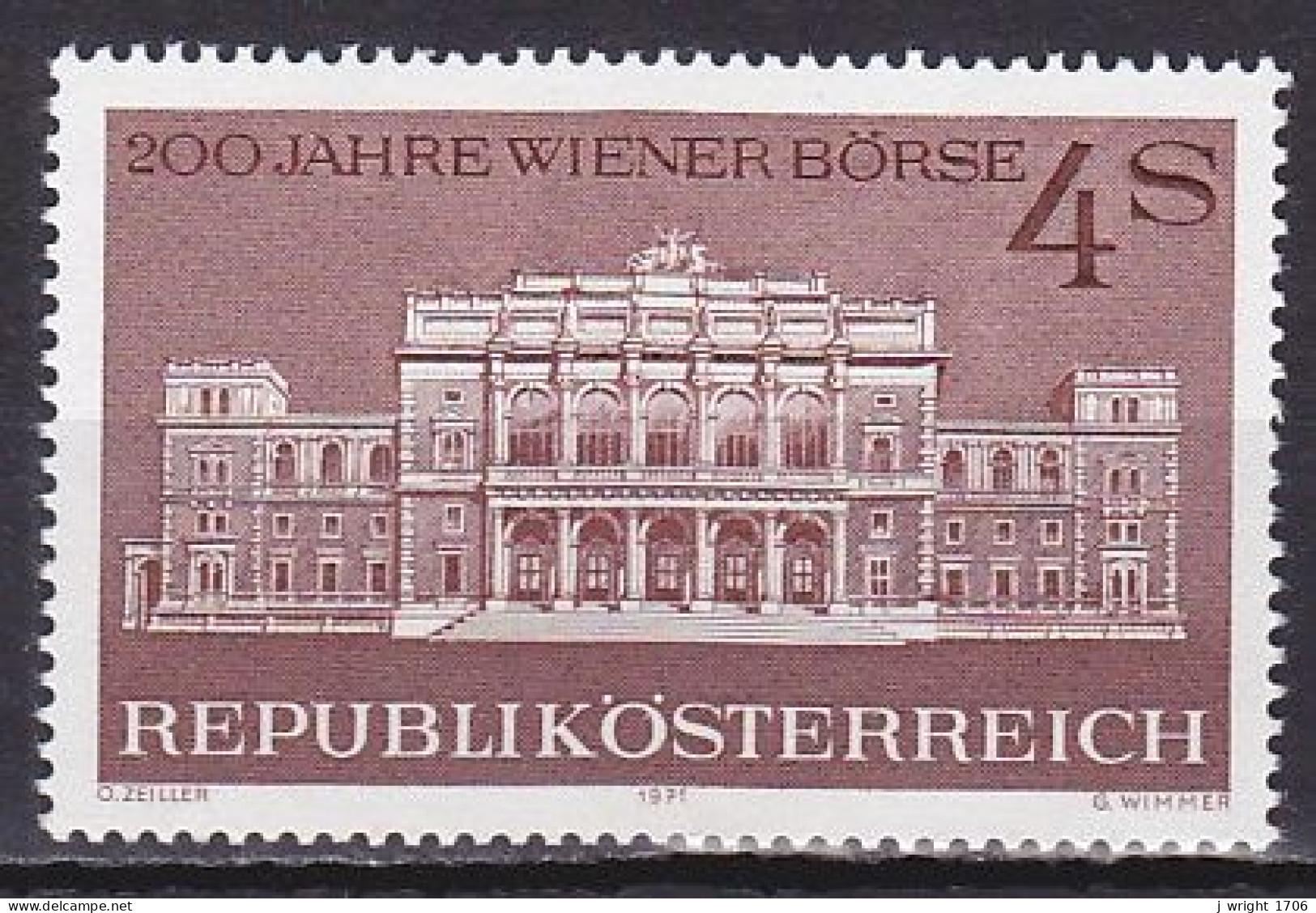 Austria, 1971, Vienna Stock Exchange Bicentenary, 4s, MNH - Ungebraucht