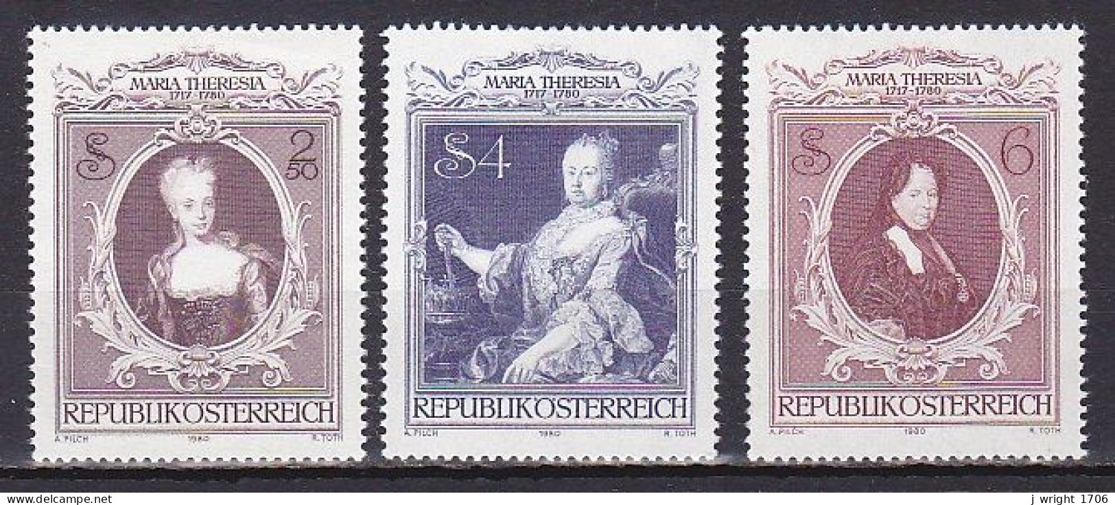 Austria, 1980, Empress Maria Theresa, Set, MNH - Nuevos