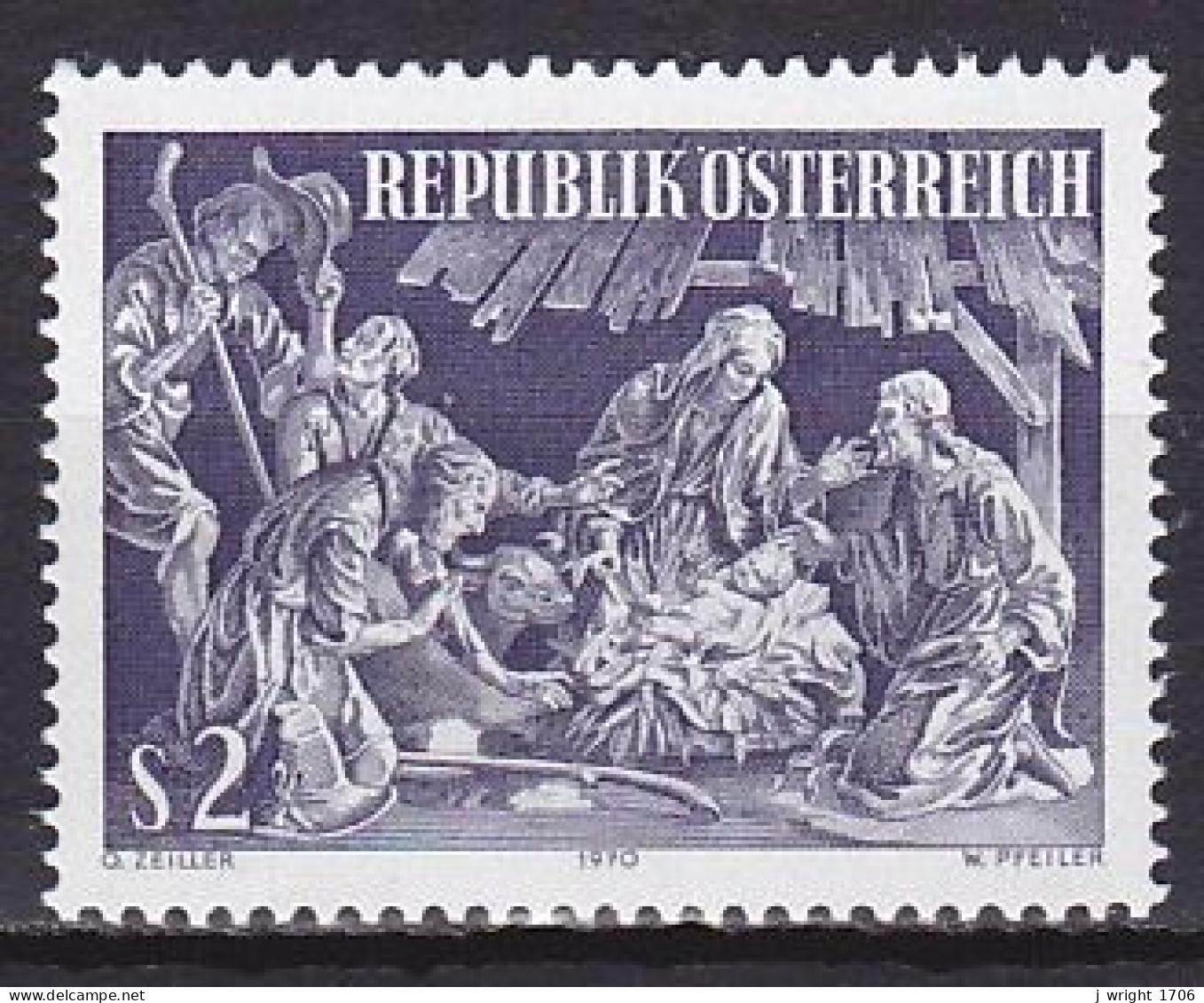 Austria, 1970, Christmas, 2s, MNH - Unused Stamps