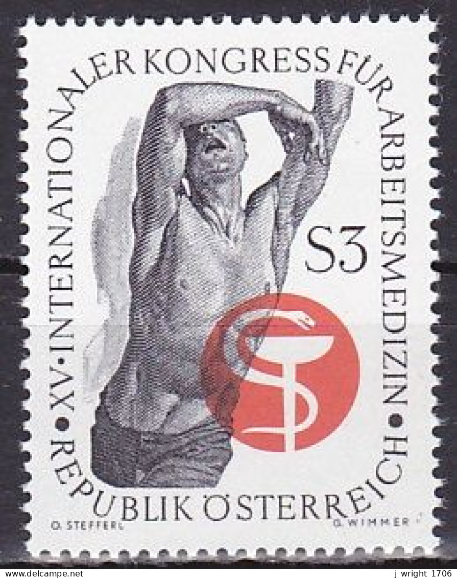 Austria, 1966, Occupational Medicine Cong, 3s, MNH - Ungebraucht