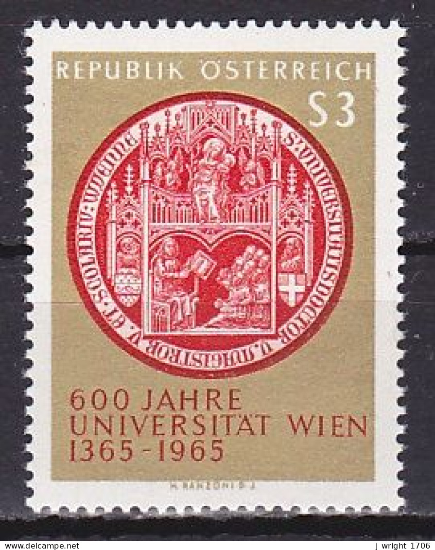 Austria, 1965, University Of Vienna 600th Anniv, 3s, MNH - Unused Stamps