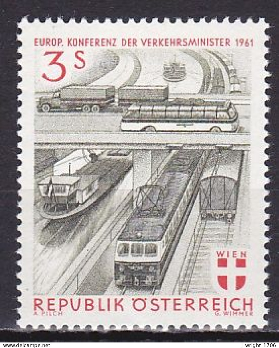 Austria, 1961, European Conf. Of Transport Ministers, 3s, MNH - Neufs