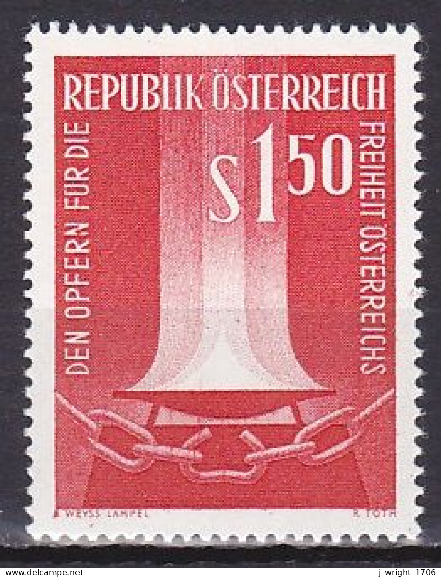 Austria, 1961, Victims In Austria's Fight For Freedom, 1.50s, MNH - Nuovi