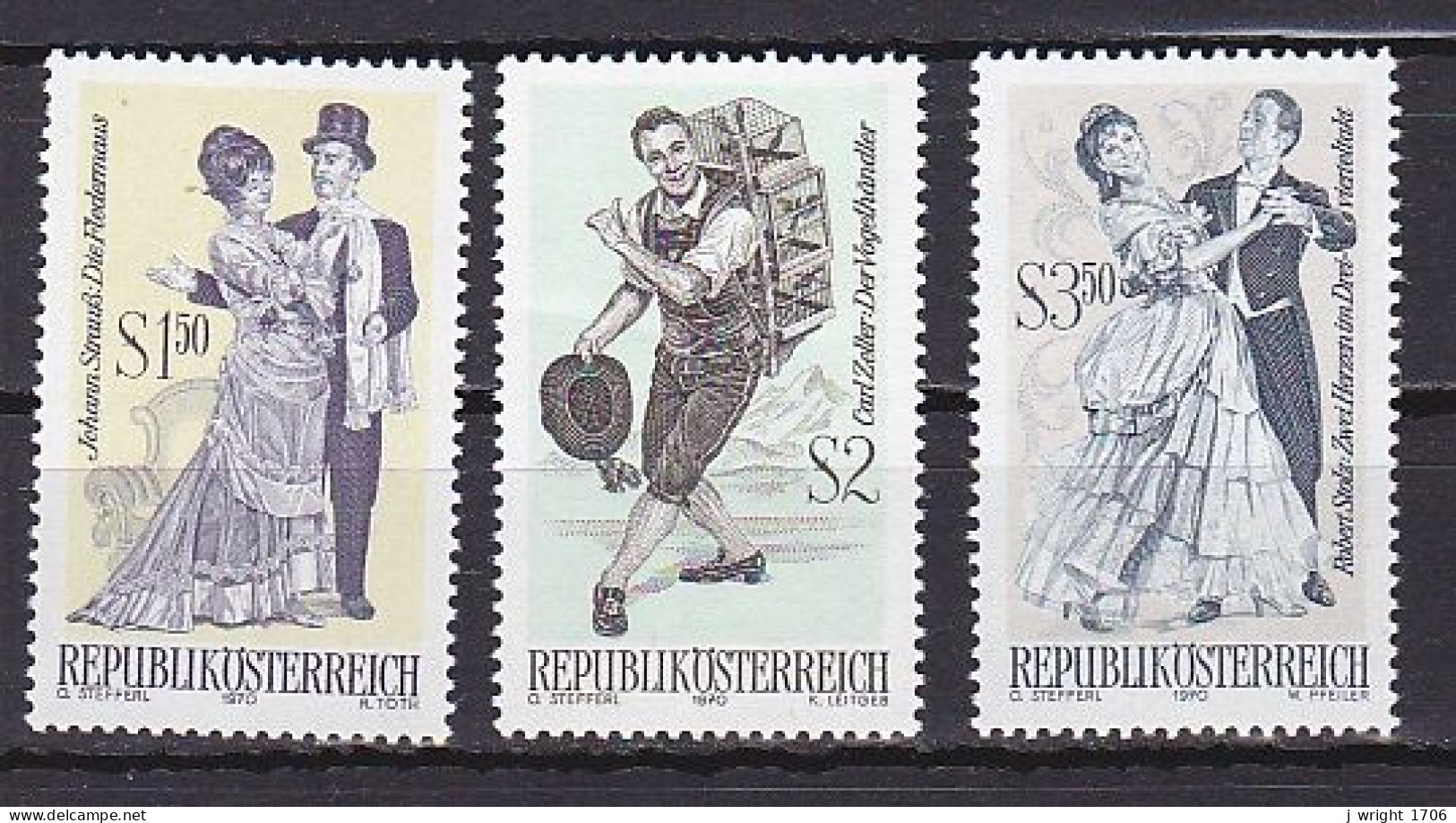 Austria, 1970, Operettas 2nd Issue, Set, MNH - Unused Stamps