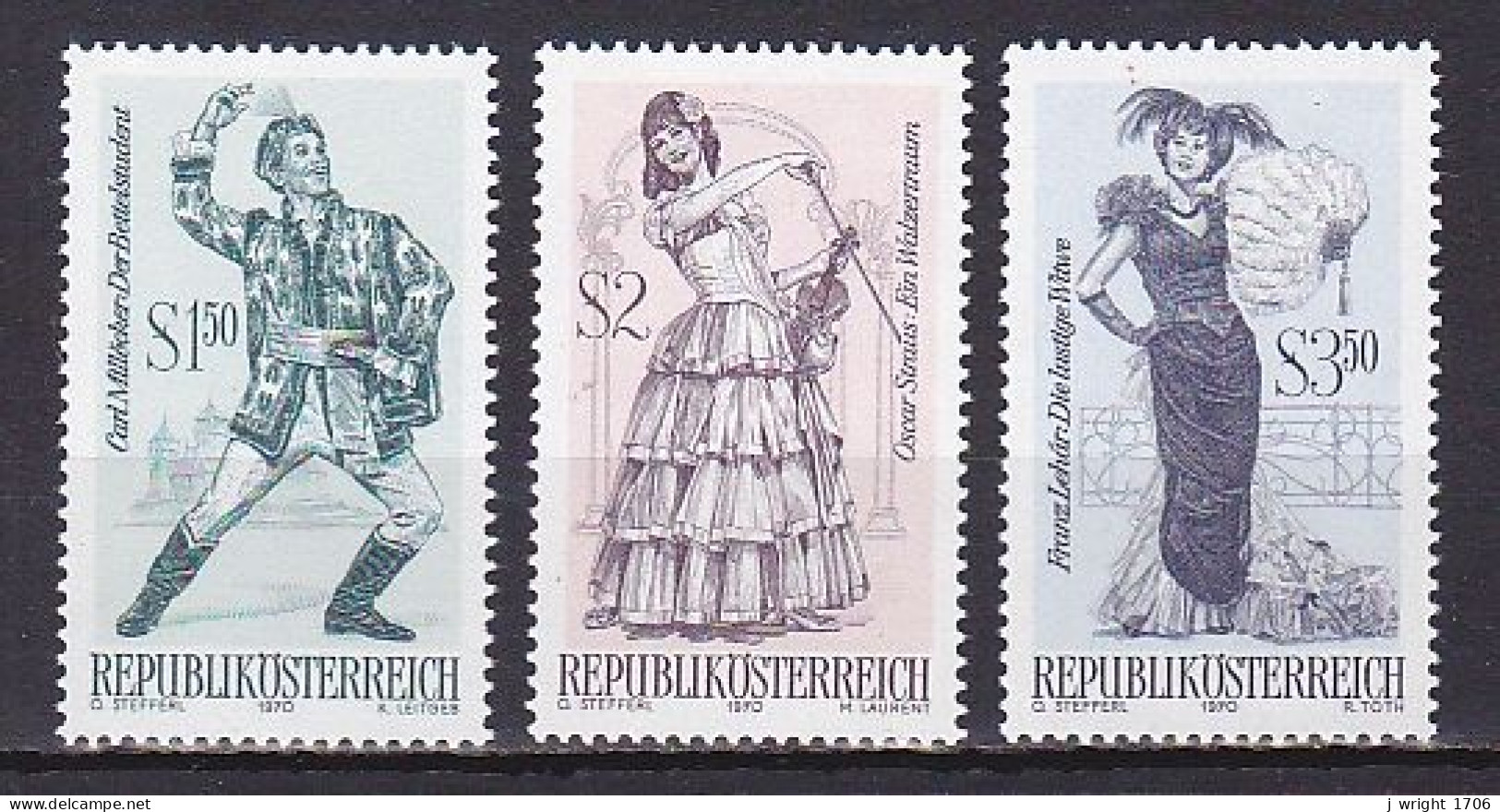 Austria, 1970, Operettas 1st Issue, Set, MNH - Unused Stamps