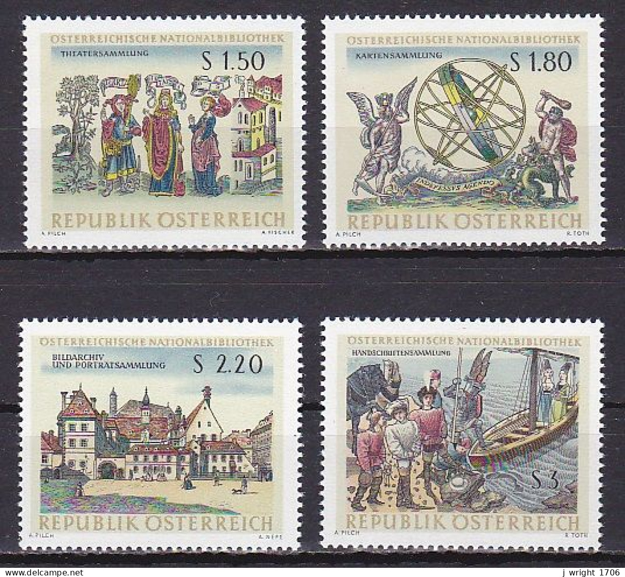 Austria, 1966, Austrian National Library, Set, MNH - Unused Stamps