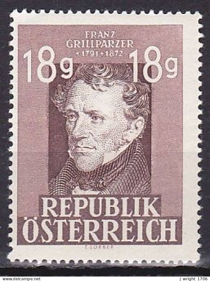 Austria, 1947, Franz Grillparzer Red Brown, 18g, MH - Unused Stamps