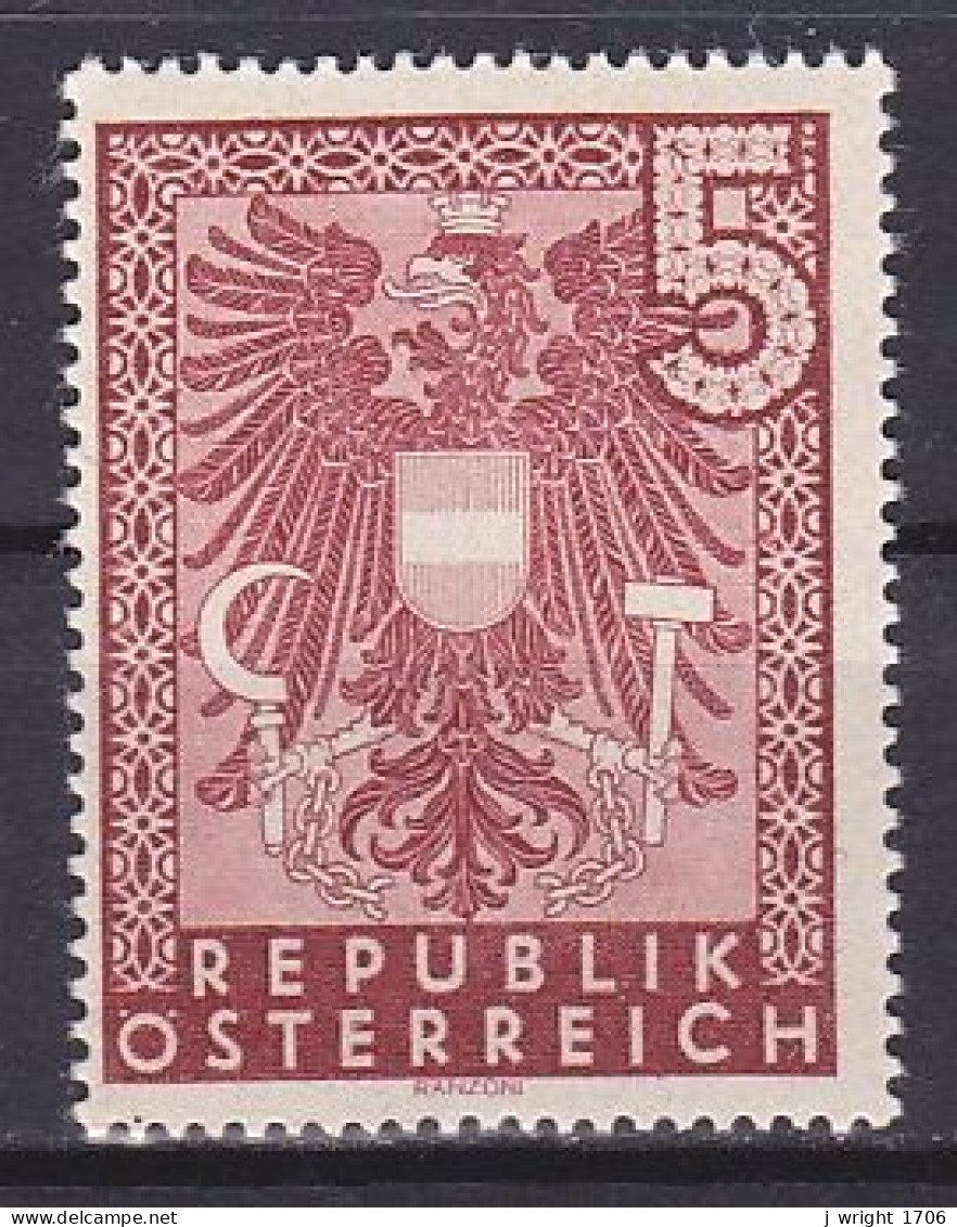 Austria, 1945, Coat Of Arms, 5RM, MNH - Unused Stamps