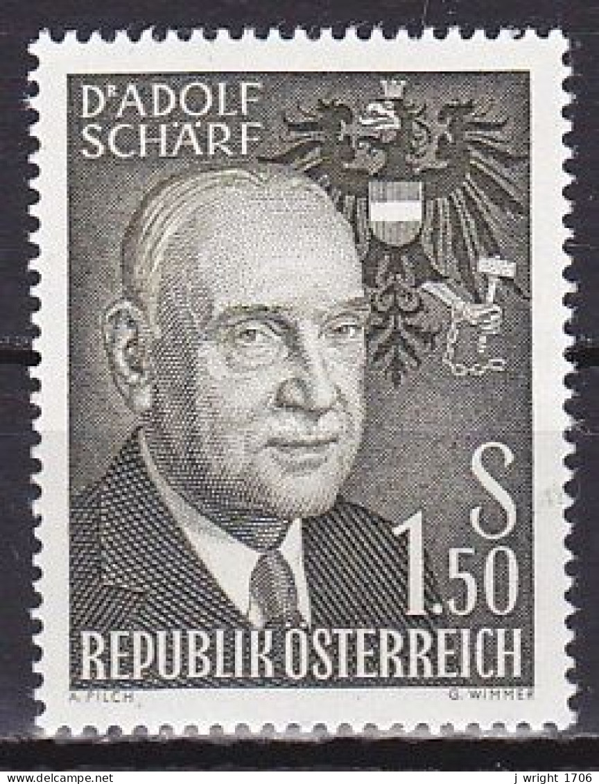 Austria, 1960, Pres. Adolf Schärf, 1.50s, MNH - Ongebruikt