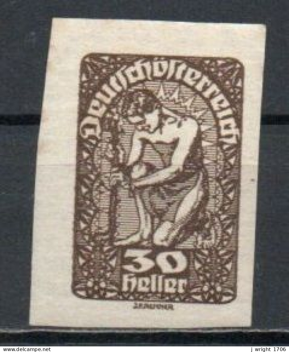 Austria, 1919, Allegory, 30h/Imperf, MH - Unused Stamps