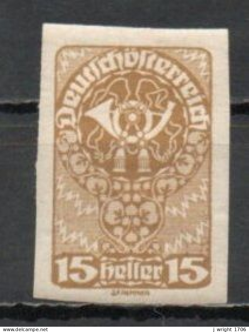 Austria, 1919, Posthorn, 15h/Imperf, MH - Unused Stamps